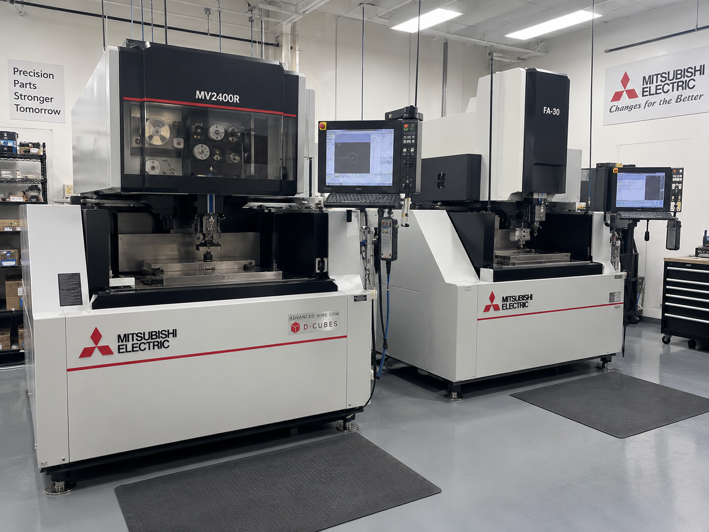 Mitsubishi CNC wire EDM machine on the EDM Labs shop floor